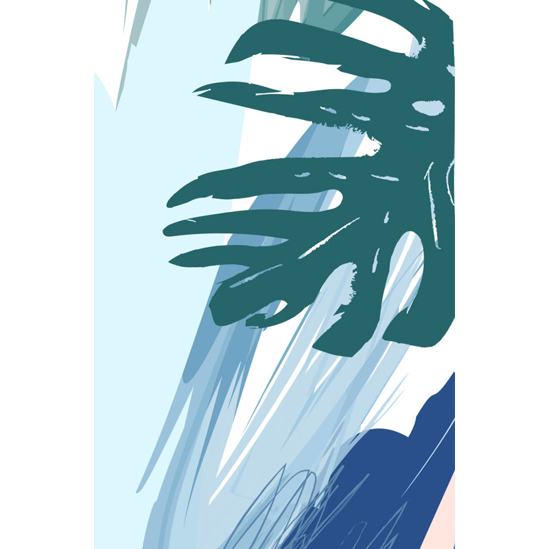 Giant Leaf Print Mural Decal Multicolored Non-Woven Wall Covering for Decor, Custom Size Clearhalo 'Wall Decor' 'Wall Mural' 1757875