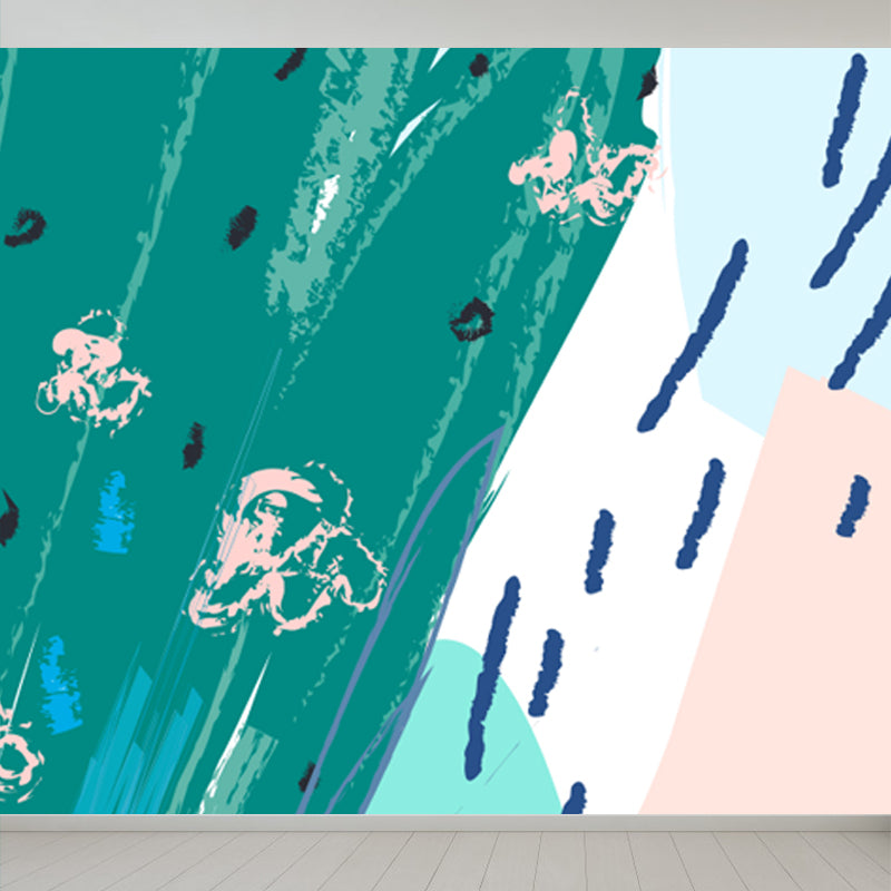 Giant Leaf Print Mural Decal Multicolored Non-Woven Wall Covering for Decor, Custom Size Clearhalo 'Wall Decor' 'Wall Mural' 1757879