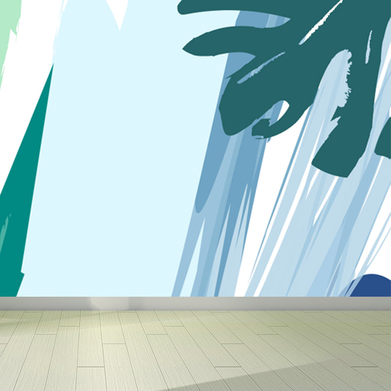 Giant Leaf Print Mural Decal Multicolored Non-Woven Wall Covering for Decor, Custom Size Clearhalo 'Wall Decor' 'Wall Mural' 1757883