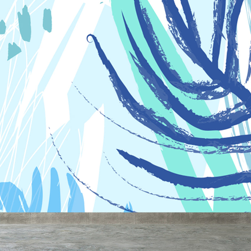 Giant Leaf Print Mural Decal Multicolored Non-Woven Wall Covering for Decor, Custom Size Purple Clearhalo 'Wall Decor' 'Wall Mural' 1757887