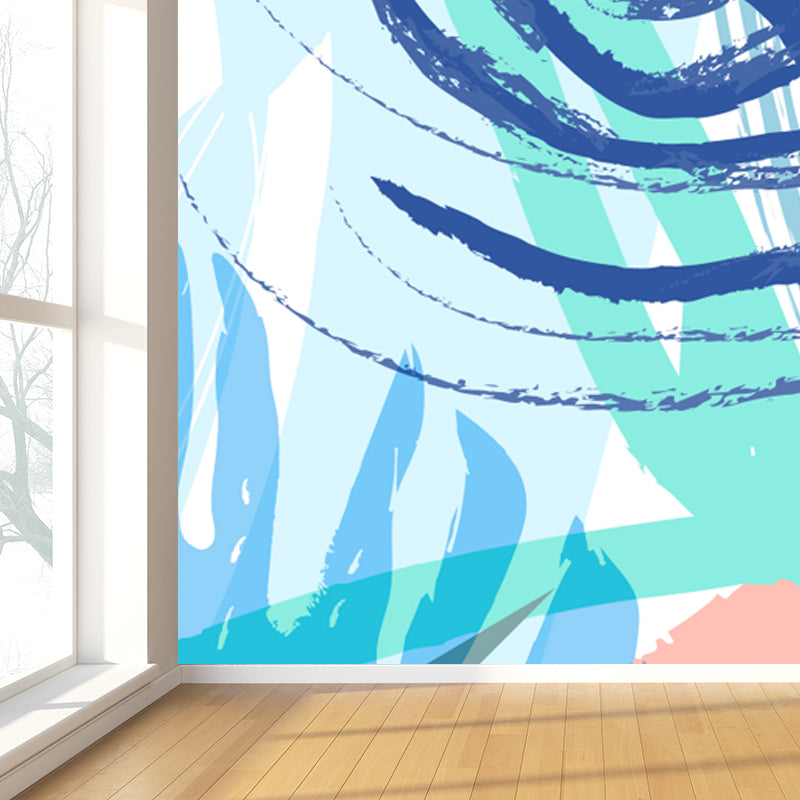 Giant Leaf Print Mural Decal Multicolored Non-Woven Wall Covering for Decor, Custom Size Clearhalo 'Wall Decor' 'Wall Mural' 1757888