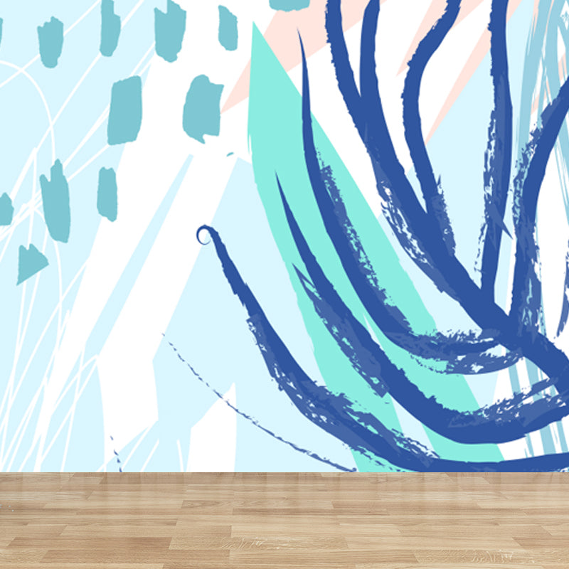 Giant Leaf Print Mural Decal Multicolored Non-Woven Wall Covering for Decor, Custom Size Clearhalo 'Wall Decor' 'Wall Mural' 1757889