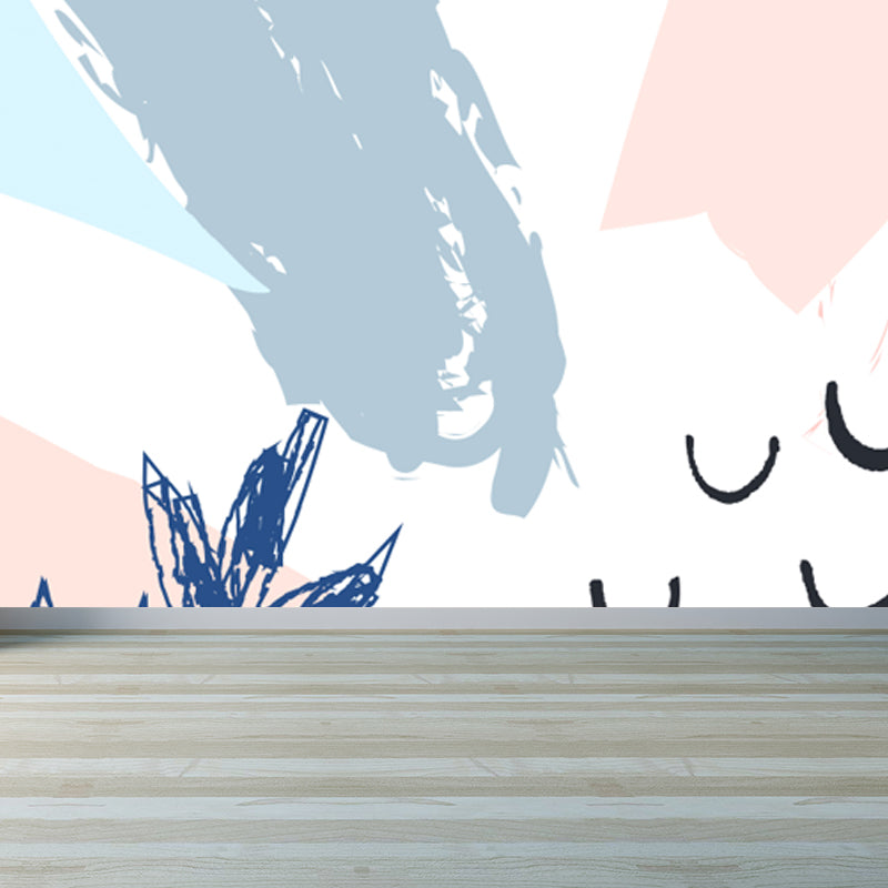 Giant Leaf Print Mural Decal Multicolored Non-Woven Wall Covering for Decor, Custom Size Clearhalo 'Wall Decor' 'Wall Mural' 1757894