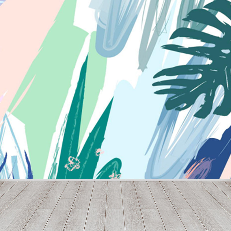 Stain-Proof Leaves Wall Mural Tropical Non-Woven Fabric Wall Art, Made to Measure Clearhalo 'Wall Decor' 'Wall Mural' 1757898