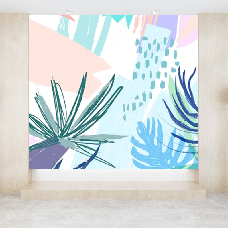 Stain-Proof Leaves Wall Mural Tropical Non-Woven Fabric Wall Art, Made to Measure Clearhalo 'Wall Decor' 'Wall Mural' 1757904