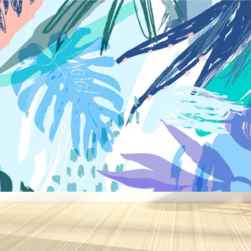 Stain-Proof Leaves Wall Mural Tropical Non-Woven Fabric Wall Art, Made to Measure Clearhalo 'Wall Decor' 'Wall Mural' 1757912