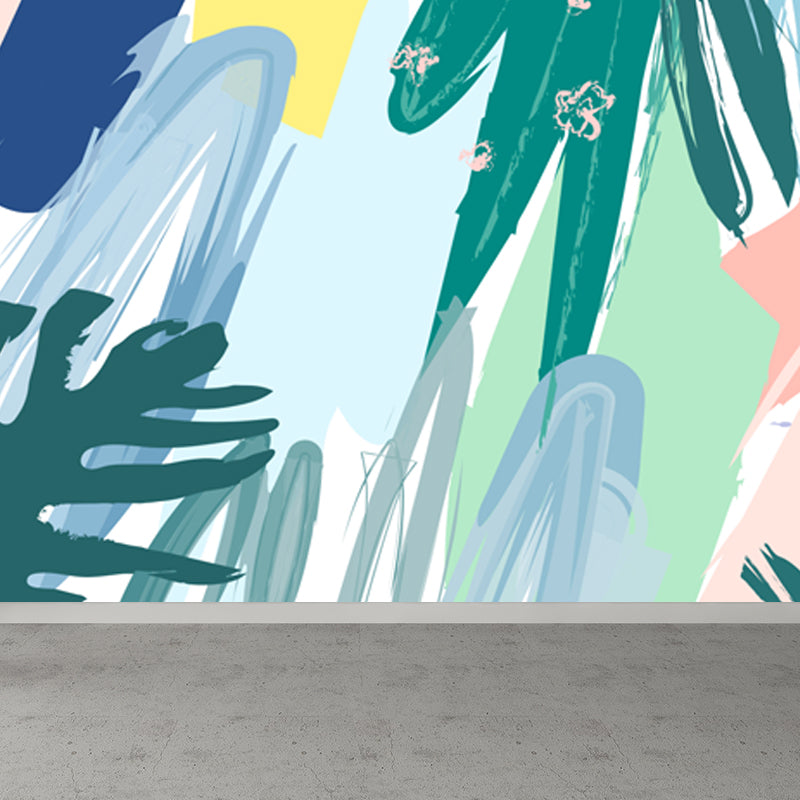 Stain-Proof Leaves Wall Mural Tropical Non-Woven Fabric Wall Art, Made to Measure Clearhalo 'Wall Decor' 'Wall Mural' 1757916