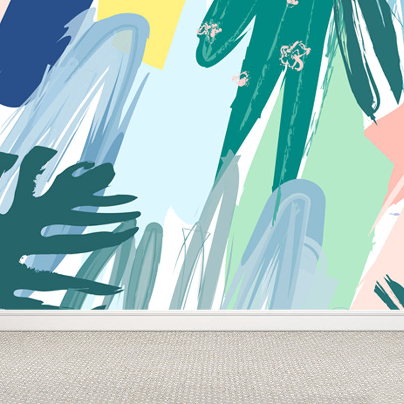 Stain-Proof Leaves Wall Mural Tropical Non-Woven Fabric Wall Art, Made to Measure Clearhalo 'Wall Decor' 'Wall Mural' 1757917