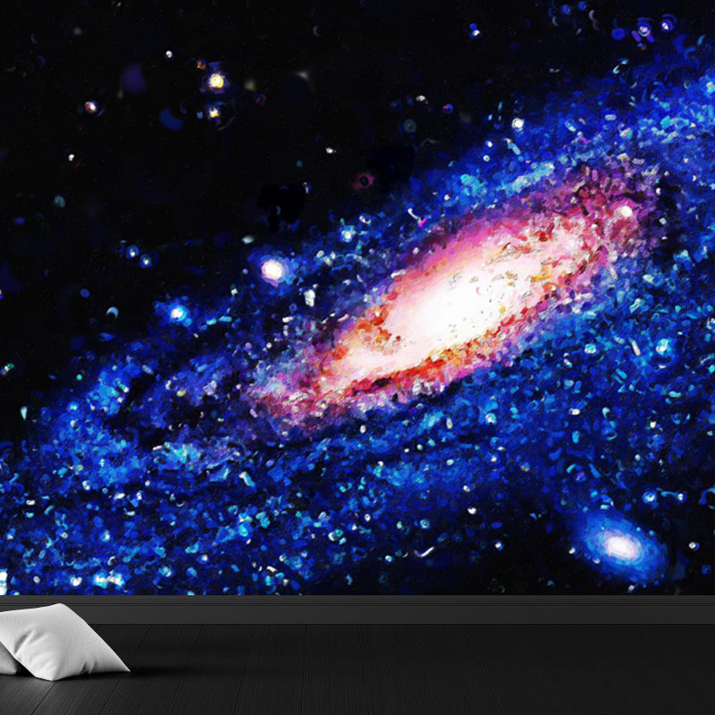 Space Milky Way Mural Wallpaper Contemporary Non-Woven Cloth Wall Art in Dark Color Clearhalo 'Wall Decor' 'Wall Mural' 1758041