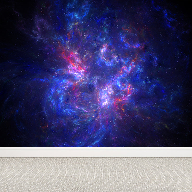 Space Milky Way Mural Wallpaper Contemporary Non-Woven Cloth Wall Art in Dark Color Purple Clearhalo 'Wall Decor' 'Wall Mural' 1758055
