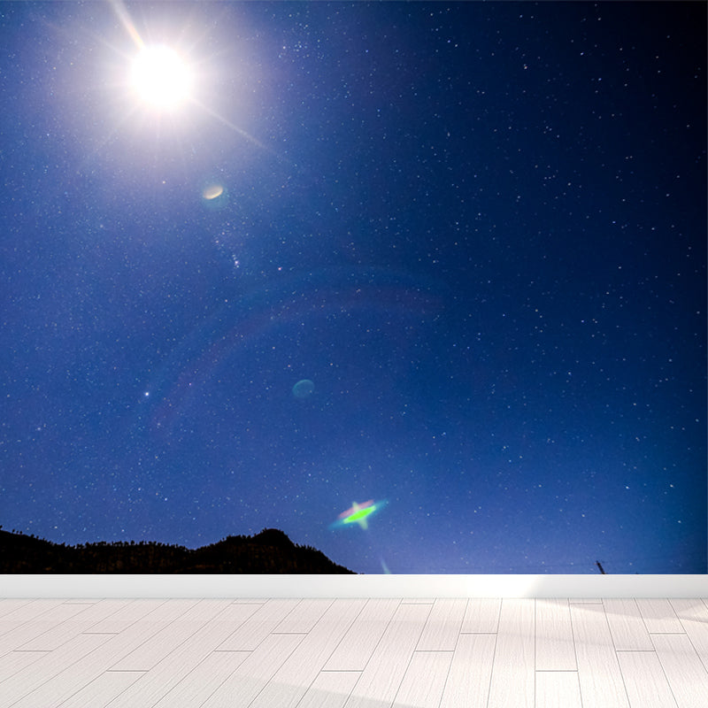 Space Milky Way Mural Wallpaper Contemporary Non-Woven Cloth Wall Art in Dark Color Clearhalo 'Wall Decor' 'Wall Mural' 1758062