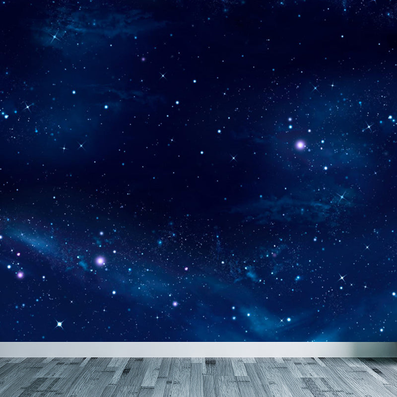 Large Starry Sky Wall Mural Waterproof Modern Living Room Wall Decor in Dark Color Black Clearhalo 'Wall Decor' 'Wall Mural' 1758065