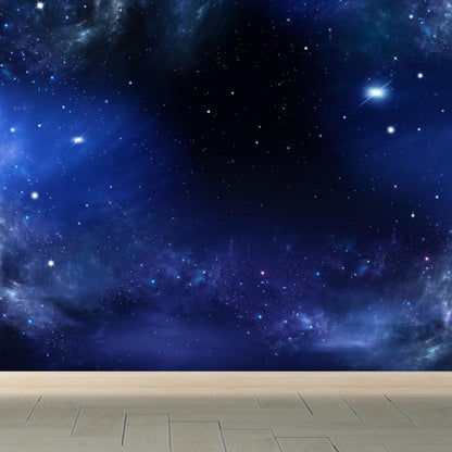 Large Starry Sky Wall Mural Waterproof Modern Living Room Wall Decor in Dark Color Blue Clearhalo 'Wall Decor' 'Wall Mural' 1758070