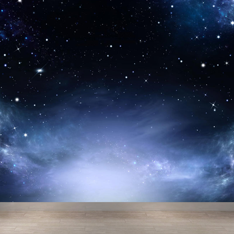 Large Starry Sky Wall Mural Waterproof Modern Living Room Wall Decor in Dark Color White Clearhalo 'Wall Decor' 'Wall Mural' 1758075