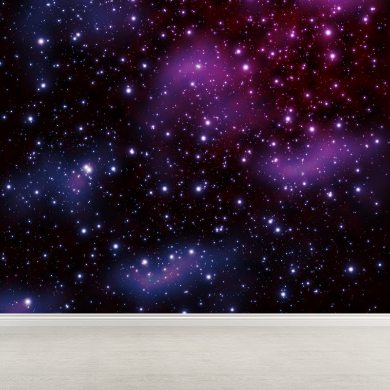 Large Starry Sky Wall Mural Waterproof Modern Living Room Wall Decor in Dark Color Purple Clearhalo 'Wall Decor' 'Wall Mural' 1758085