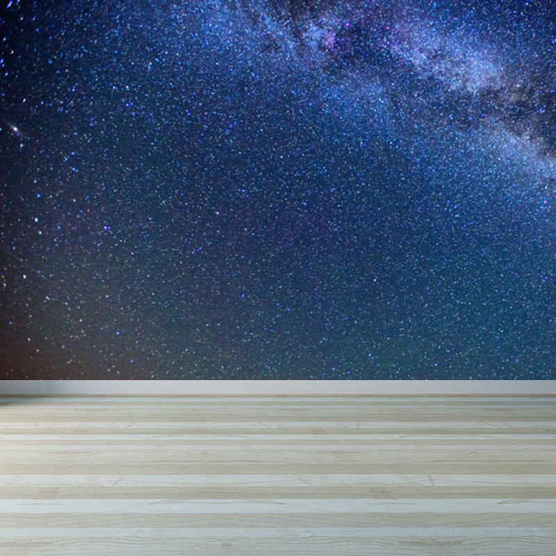 Photography Starry Night Mural Wallpaper Full Size Wall Covering for Room, Custom Print Clearhalo 'Wall Decor' 'Wall Mural' 1758096