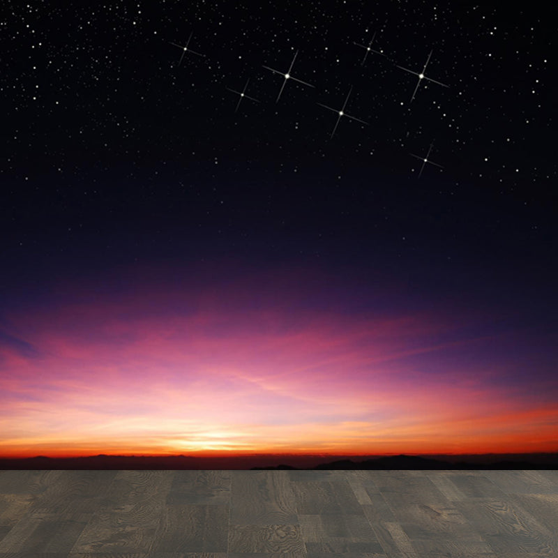 Photography Starry Night Mural Wallpaper Full Size Wall Covering for Room, Custom Print Clearhalo 'Wall Decor' 'Wall Mural' 1758102