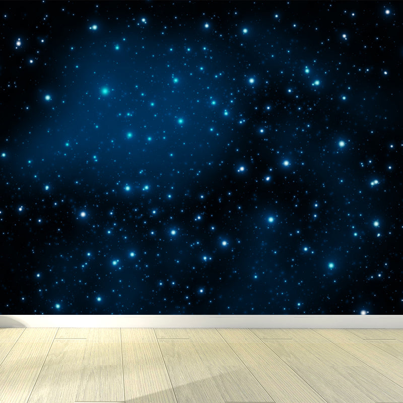 Night and Star Sky Mural Modern Smooth Wall Art in Dark Color for Children Bedroom Clearhalo 'Wall Decor' 'Wall Mural' 1758121
