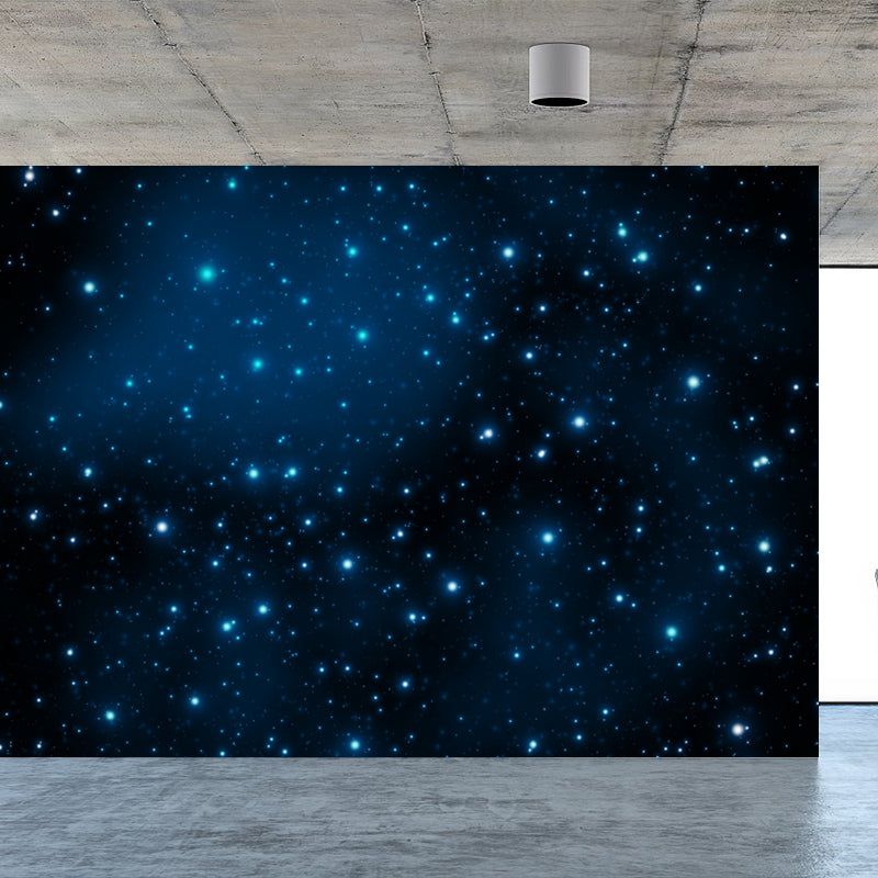 Night and Star Sky Mural Modern Smooth Wall Art in Dark Color for Children Bedroom Clearhalo 'Wall Decor' 'Wall Mural' 1758122