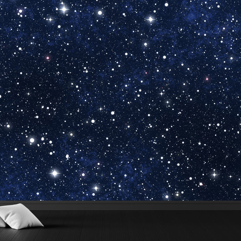 Night and Star Sky Mural Modern Smooth Wall Art in Dark Color for Children Bedroom Clearhalo 'Wall Decor' 'Wall Mural' 1758136