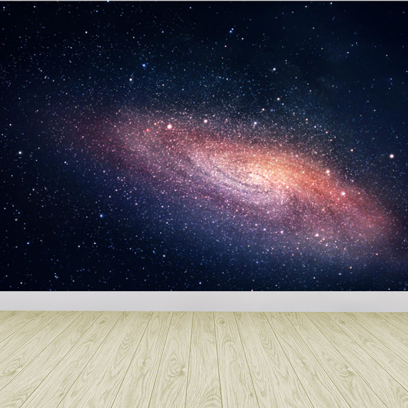 Night Sky Galaxy Printed Mural Decal Dark Color Modern Wall Decor for Kids Bedroom Clearhalo 'Wall Decor' 'Wall Mural' 1758151