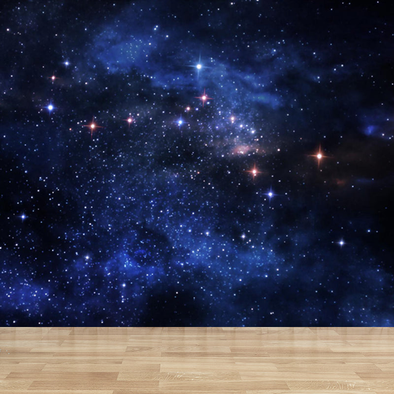 Night Sky Galaxy Printed Mural Decal Dark Color Modern Wall Decor for Kids Bedroom Clearhalo 'Wall Decor' 'Wall Mural' 1758157