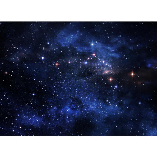 Night Sky Galaxy Printed Mural Decal Dark Color Modern Wall Decor for Kids Bedroom
