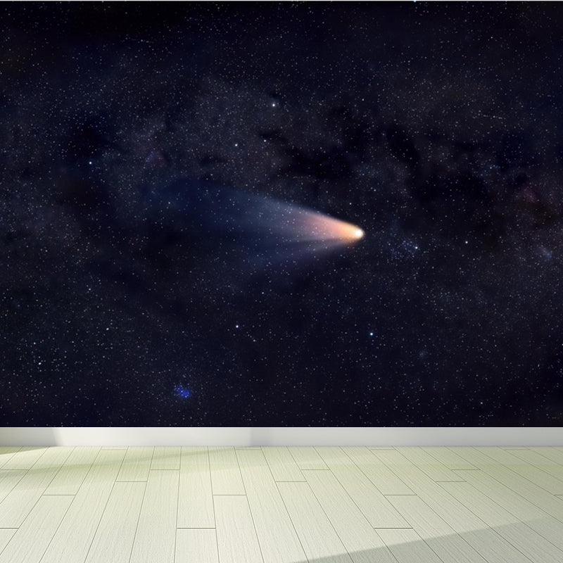Night Sky Galaxy Printed Mural Decal Dark Color Modern Wall Decor for Kids Bedroom Black Clearhalo 'Wall Decor' 'Wall Mural' 1758160