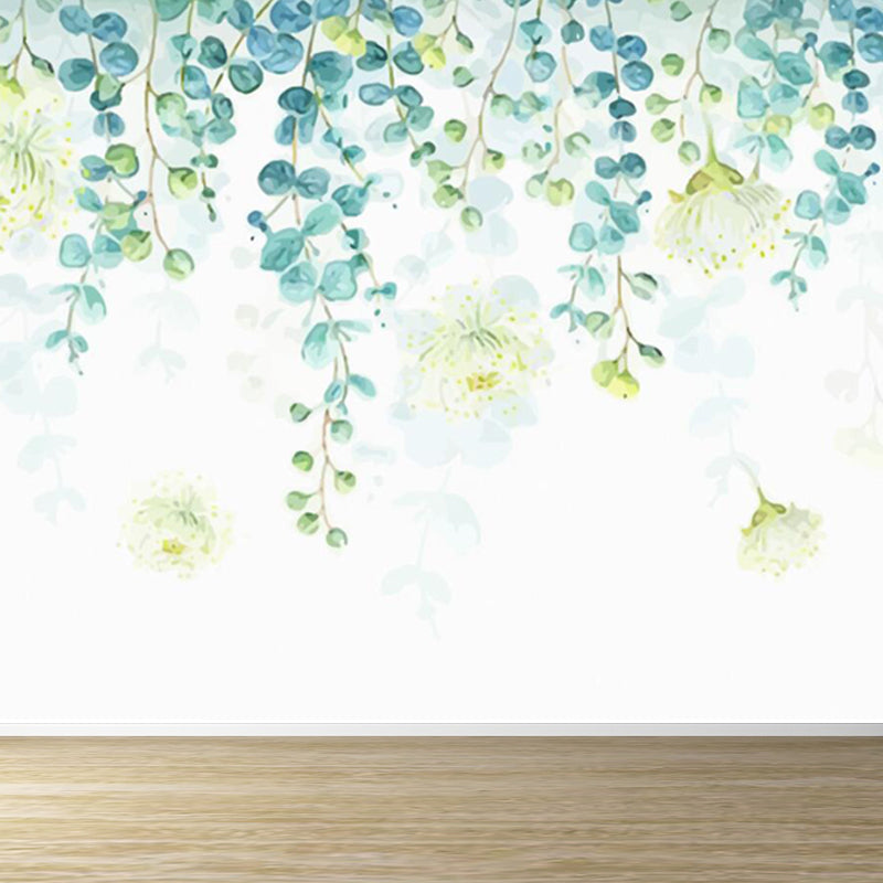 Illustration Botanical Wallpaper Mural for House Interior, Soft Color, Custom Made Clearhalo 'Wall Decor' 'Wall Mural' 1758172