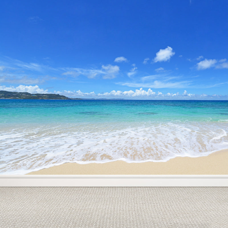 Sea Mural Wallpaper Modernist Tranquil Nature Scenery Wall Covering in Light Color Clearhalo 'Wall Decor' 'Wall Mural' 1758191