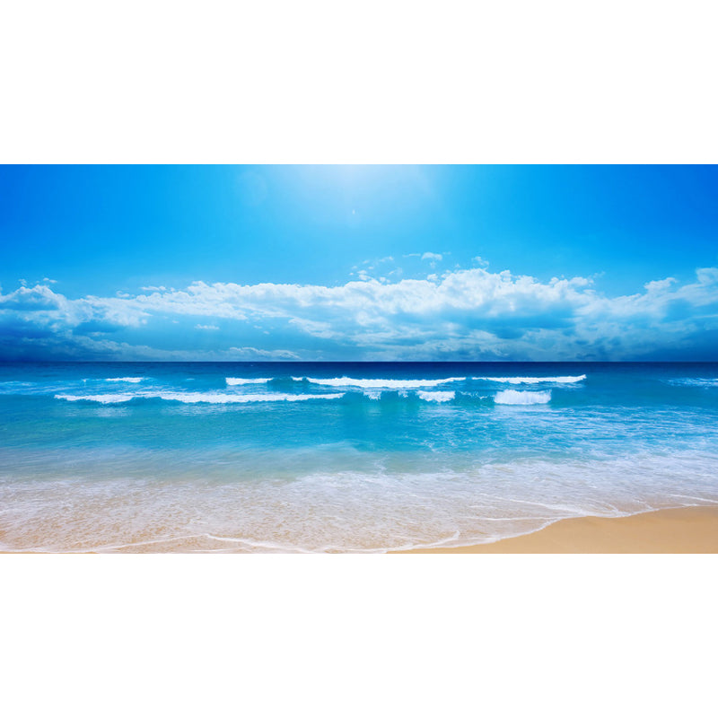 Sea Mural Wallpaper Modernist Tranquil Nature Scenery Wall Covering in Light Color Clearhalo 'Wall Decor' 'Wall Mural' 1758198