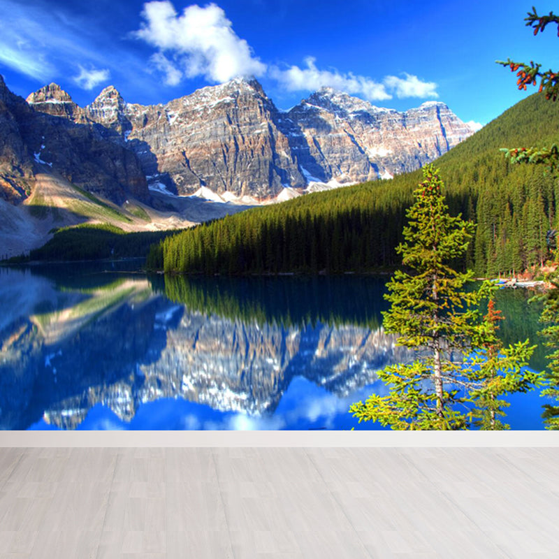 Sea Mural Wallpaper Modernist Tranquil Nature Scenery Wall Covering in Light Color Green Clearhalo 'Wall Decor' 'Wall Mural' 1758210