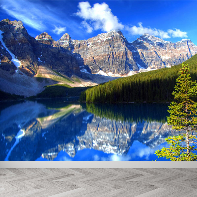 Sea Mural Wallpaper Modernist Tranquil Nature Scenery Wall Covering in Light Color Clearhalo 'Wall Decor' 'Wall Mural' 1758211