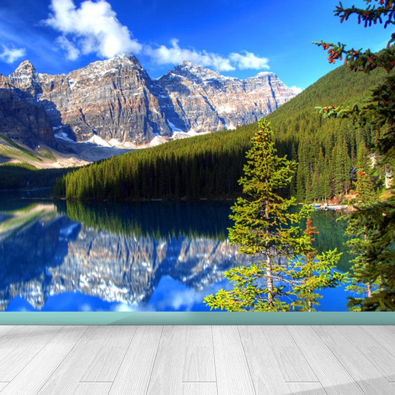 Sea Mural Wallpaper Modernist Tranquil Nature Scenery Wall Covering in Light Color Clearhalo 'Wall Decor' 'Wall Mural' 1758212