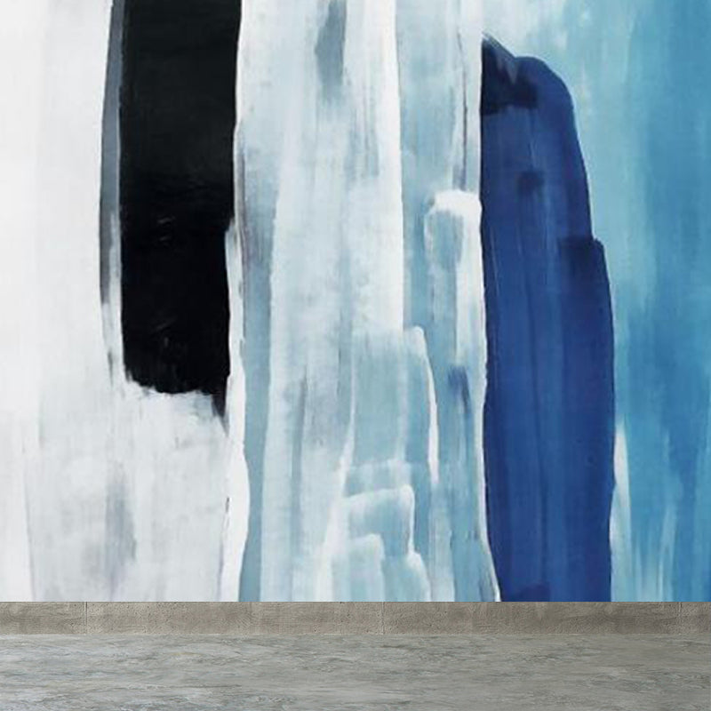 Modern Style Scenery Mural Decal Non-Woven Waterproofing Pastel Wall Art for Home Blue Clearhalo 'Wall Decor' 'Wall Mural' 1758215