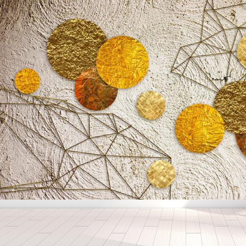 Modern Style Scenery Mural Decal Non-Woven Waterproofing Pastel Wall Art for Home Yellow Clearhalo 'Wall Decor' 'Wall Mural' 1758225