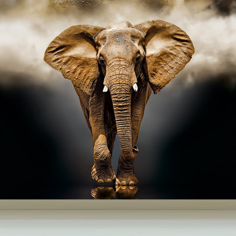 Modern Style Scenery Mural Decal Non-Woven Waterproofing Pastel Wall Art for Home Light Brown Clearhalo 'Wall Decor' 'Wall Mural' 1758235