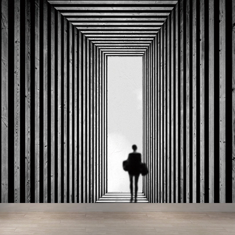 Urban Cityscape Mural Wallpaper Dark Color Moisture Resistant Wall Decor for Room Clearhalo 'Wall Decor' 'Wall Mural' 1758261