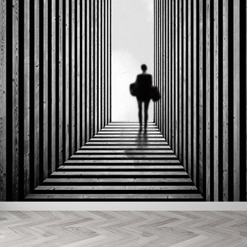 Urban Cityscape Mural Wallpaper Dark Color Moisture Resistant Wall Decor for Room Clearhalo 'Wall Decor' 'Wall Mural' 1758262