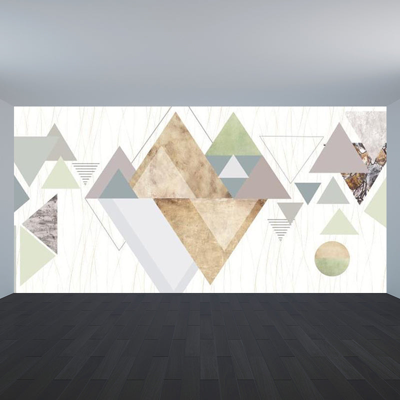 Geometric Triangle Wall Paper Mural Modern Non-Woven Cloth Wall Covering for Living Room Clearhalo 'Wall Decor' 'Wall Mural' 1758282