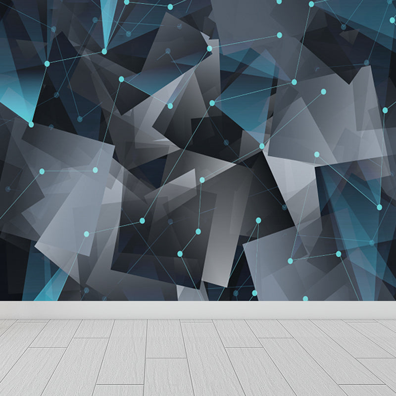 Geometry Wall Covering Mural Soft Color Contemporary Wall Art for House Interior Black Clearhalo 'Wall Decor' 'Wall Mural' 1758305