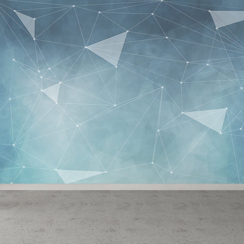 Geometry Wall Covering Mural Soft Color Contemporary Wall Art for House Interior Blue Clearhalo 'Wall Decor' 'Wall Mural' 1758310