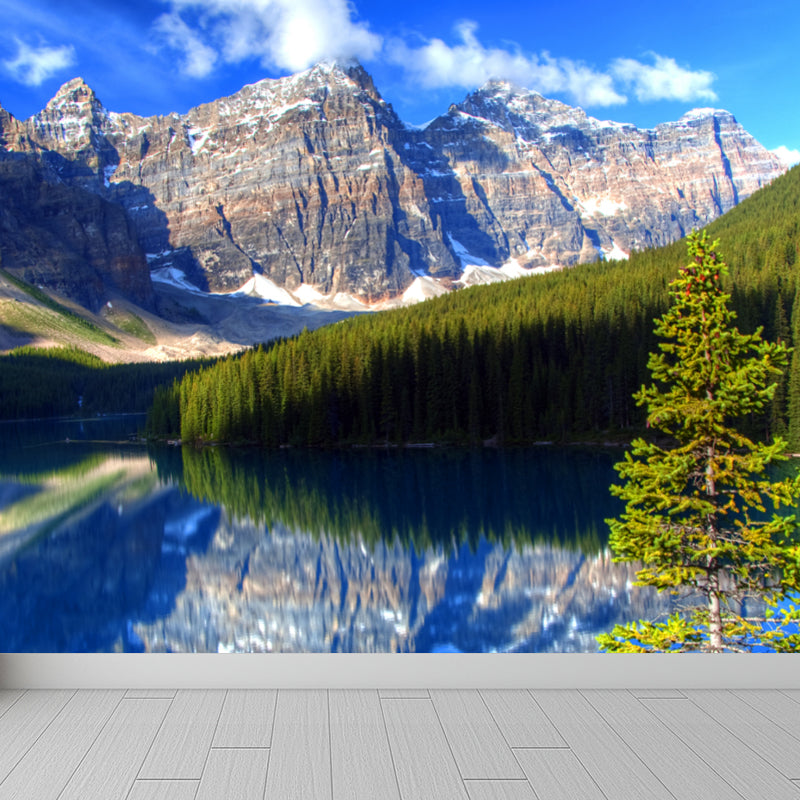 Stain Resistant Sky Scenery Mural Decal Non-Woven Modern Wall Decor for Girls Room Blue Clearhalo 'Wall Decor' 'Wall Mural' 1758315