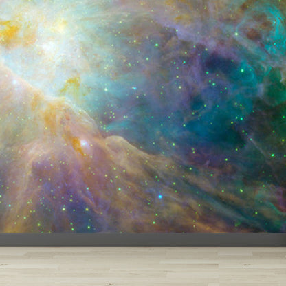 Stain Resistant Sky Scenery Mural Decal Non-Woven Modern Wall Decor for Girls Room Orange Clearhalo 'Wall Decor' 'Wall Mural' 1758320