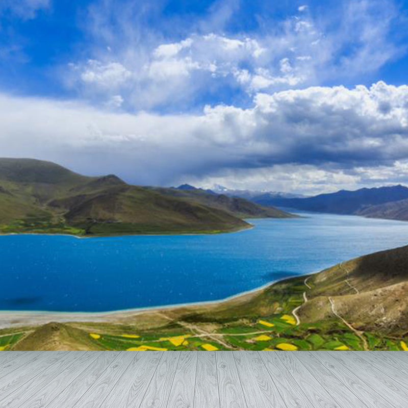 Sky Scenery Mural Decal Modern Decorative Kitchen Wall Covering, Made to Measure Blue Clearhalo 'Wall Decor' 'Wall Mural' 1758340