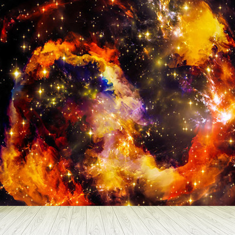 Sky Scenery Mural Decal Modern Decorative Kitchen Wall Covering, Made to Measure Orange Clearhalo 'Wall Decor' 'Wall Mural' 1758350