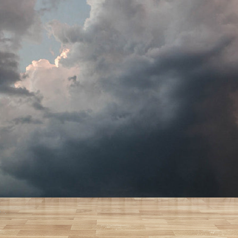 Sky Scenery Mural Decal Modern Decorative Kitchen Wall Covering, Made to Measure Grey Clearhalo 'Wall Decor' 'Wall Mural' 1758355