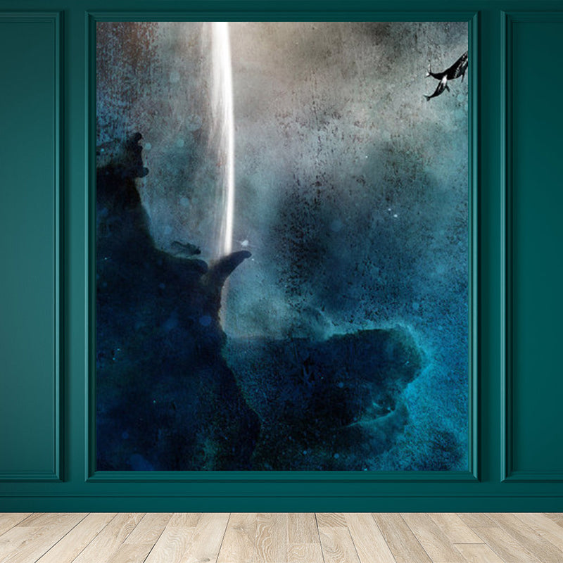 Sky Scene Wall Mural Contemporary Ornamental Dining Room Wall Decor, Personalized Blue Clearhalo 'Wall Decor' 'Wall Mural' 1758370