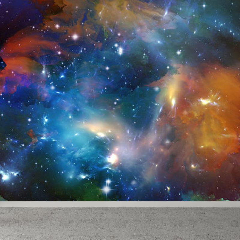 Stain-Proofing Sky View Wall Mural Non-Woven Cloth Contemporary Wall Art for Living Room Blue Clearhalo 'Wall Decor' 'Wall Mural' 1758395