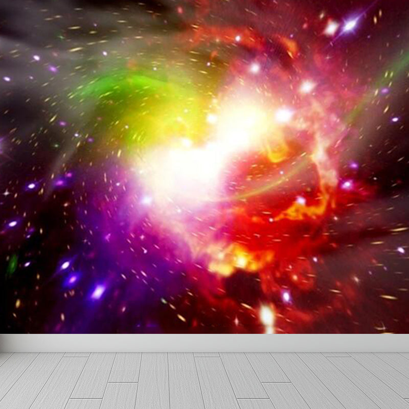 Stain-Proofing Sky View Wall Mural Non-Woven Cloth Contemporary Wall Art for Living Room Red Clearhalo 'Wall Decor' 'Wall Mural' 1758410